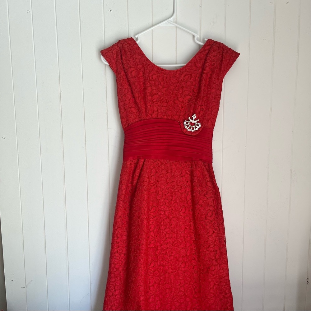Vintage Red Lace Dress - Picture 1 of 13